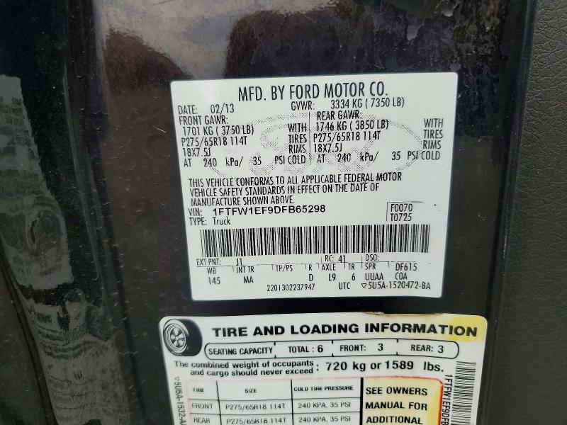 Продажа на аукционе авто 2013 Ford F150, vin: 1FTFW1EF9DFB65298, номер лота: 55723796