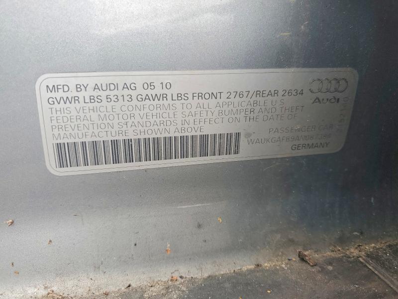 57685076 :رقم المزاد ، WAUKGAFB9AN087384 vin ، 2010 Audi A6 مزاد بيع