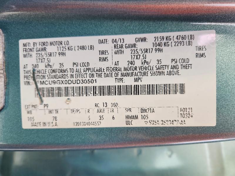 Продаж на аукціоні авто 2013 Ford Escape, vin: 1FMCU9GX0DUD30501, номер лоту: 56486066