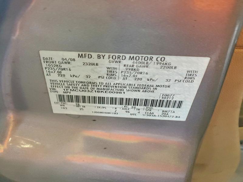 57530516 :رقم المزاد ، 1FMCU03Z18KE00981 vin ، 2008 Ford Escape مزاد بيع