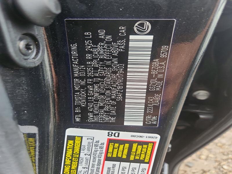Aukcja sprzedaży 2024 Lexus Es 350, vin: 58AFZ1B17RU179403, numer aukcji: 56351636