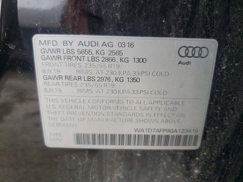 Продаж на аукціоні авто 2016 Audi Q5, vin: WA1D7AFP9GA123415, номер лоту: 56934096