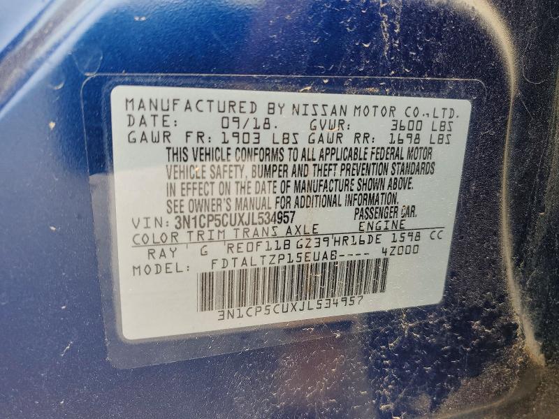 Продаж на аукціоні авто 2018 Nissan Kicks, vin: 3N1CP5CUXJL534957, номер лоту: 56666896