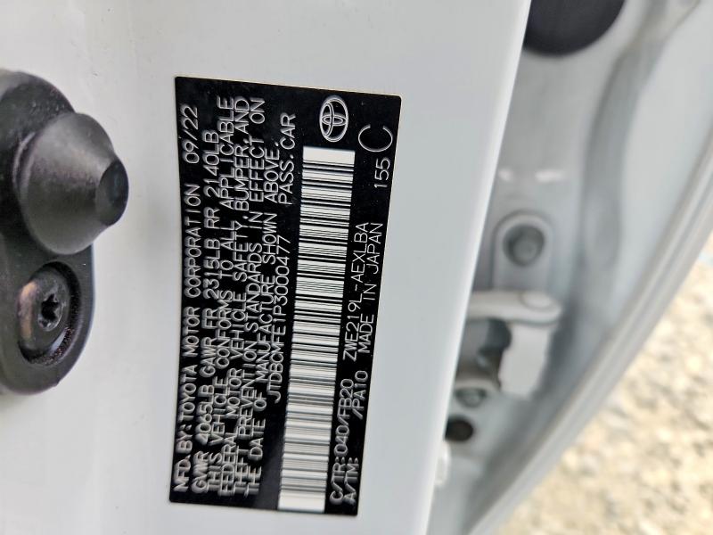 Продажа на аукционе авто 2023 Toyota Corolla Hybrid, vin: JTDBCMFE1P3000477, номер лота: 58779356