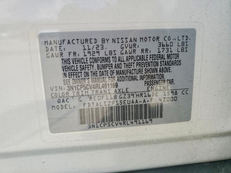Продаж на аукціоні авто 2024 Nissan Kicks, vin: 3N1CP5CV4RL491169, номер лоту: 57839756