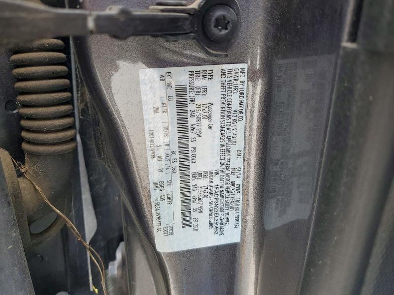 2014 Ford Foc მანქანა იყიდება აუქციონზე, vin: 1FADP3N22EL259562, აუქციონის ნომერი: 57917736
