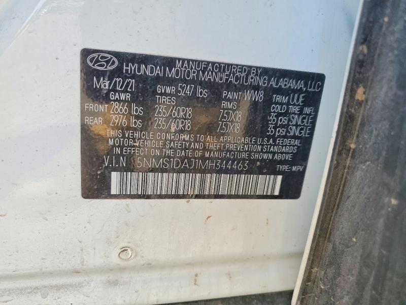 55117926 :رقم المزاد ، 5NMS1DAJ1MH344463 vin ، 2021 Hyundai Santa Fe مزاد بيع