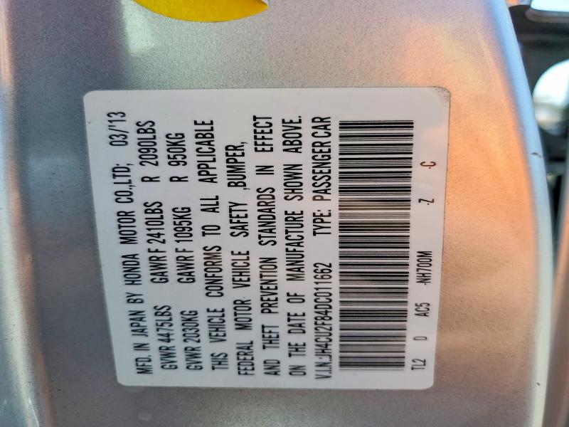 57615796 :رقم المزاد ، JH4CU2F84DC011662 vin ، 2013 Acura Tsx مزاد بيع