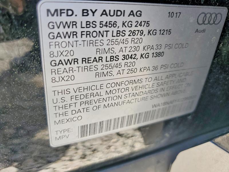 57255366 :رقم المزاد ، WA1BNAFY4J2080531 vin ، 2018 Audi Q5 مزاد بيع