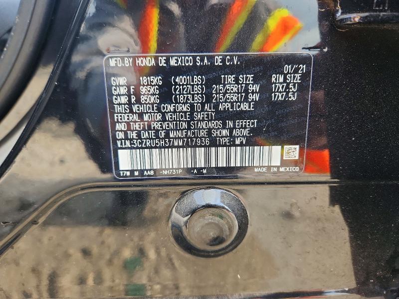 58308096 :رقم المزاد ، 3CZRU5H37MM717936 vin ، 2021 Honda Hr-v مزاد بيع