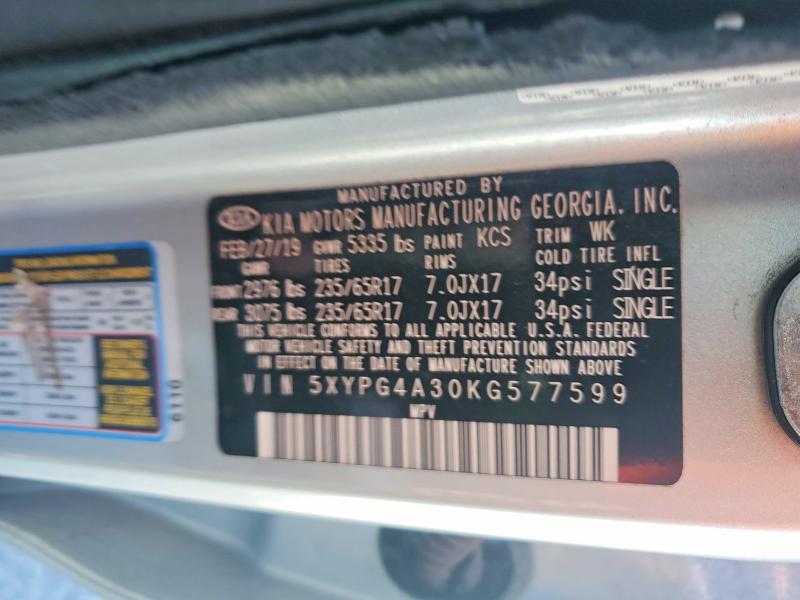 Продажа на аукционе авто 2019 Kia Sorento, vin: 5XYPG4A30KG577599, номер лота: 56315656