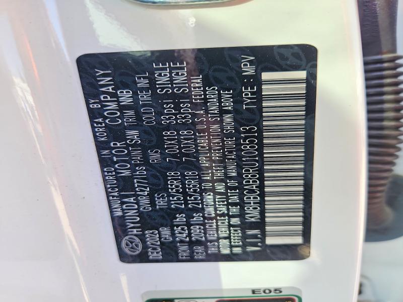 2024 Hyundai Kona მანქანა იყიდება აუქციონზე, vin: KM8HBCAB8RU108513, აუქციონის ნომერი: 55399636