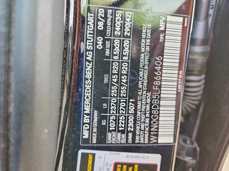 Aukcja sprzedaży 2020 Mercedes-benz Glc, vin: W1N0G8DB5LF866406, numer aukcji: 58239056