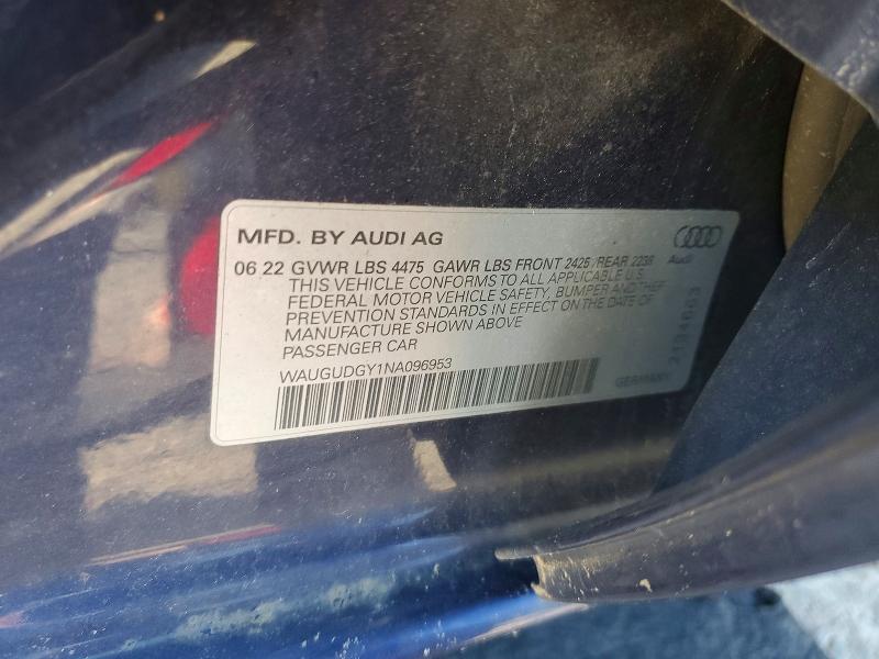 2022 Audi A3 მანქანა იყიდება აუქციონზე, vin: WAUGUDGY1NA096953, აუქციონის ნომერი: 56194276