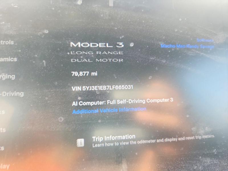 2020 Tesla Model 3 მანქანა იყიდება აუქციონზე, vin: 5YJ3E1EB7LF665031, აუქციონის ნომერი: 57358226