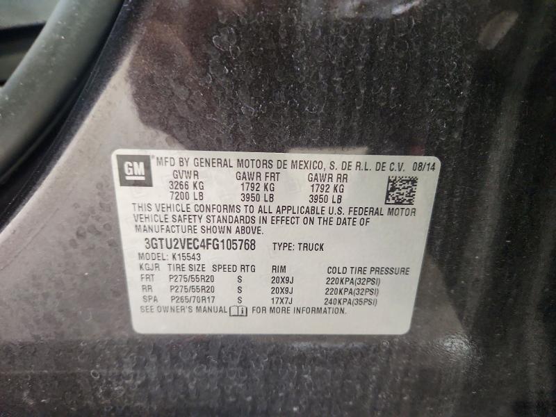 56630026 :رقم المزاد ، 3GTU2VEC4FG105768 vin ، 2015 Gmc Sierra مزاد بيع