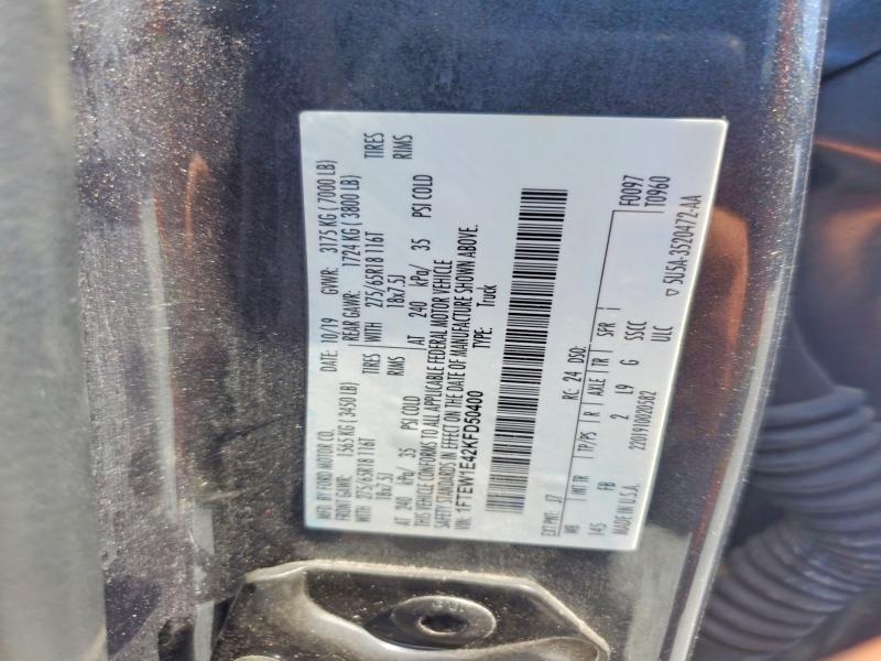 Aukcja sprzedaży 2019 Ford F150, vin: 1FTEW1E42KFD50400, numer aukcji: 57593326