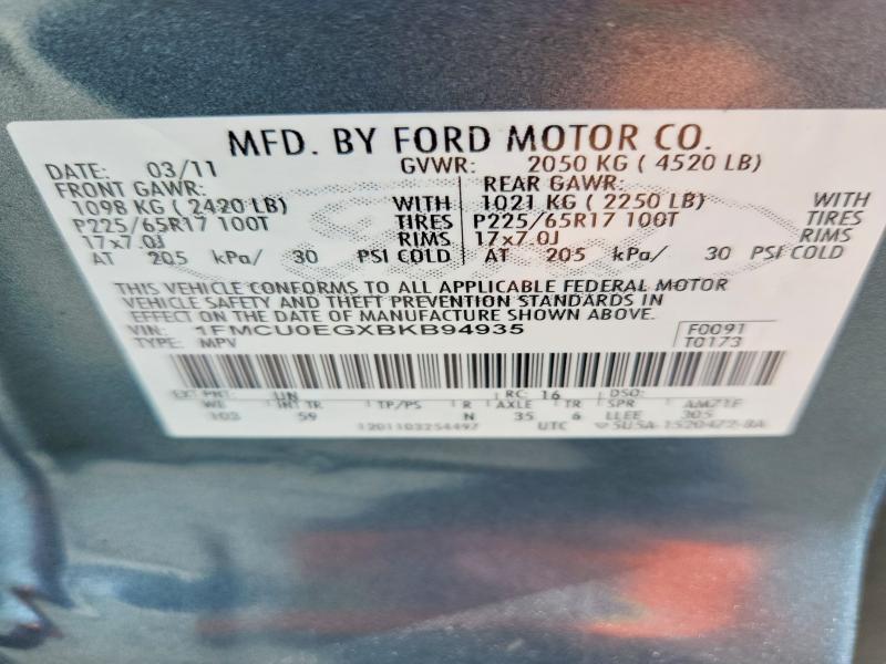 56546366 :رقم المزاد ، 1FMCU0EGXBKB94935 vin ، 2011 Ford Escape مزاد بيع