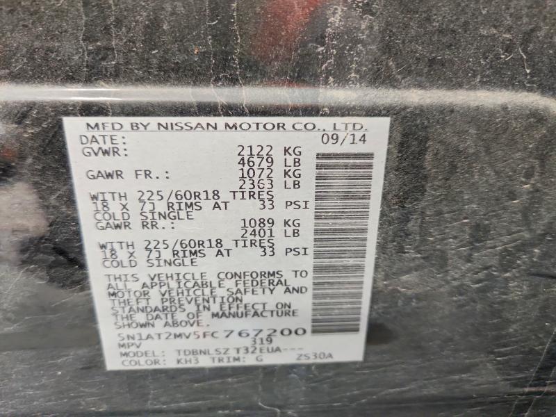 Продаж на аукціоні авто 2015 Nissan Rogue, vin: 5N1AT2MV5FC767200, номер лоту: 58779616