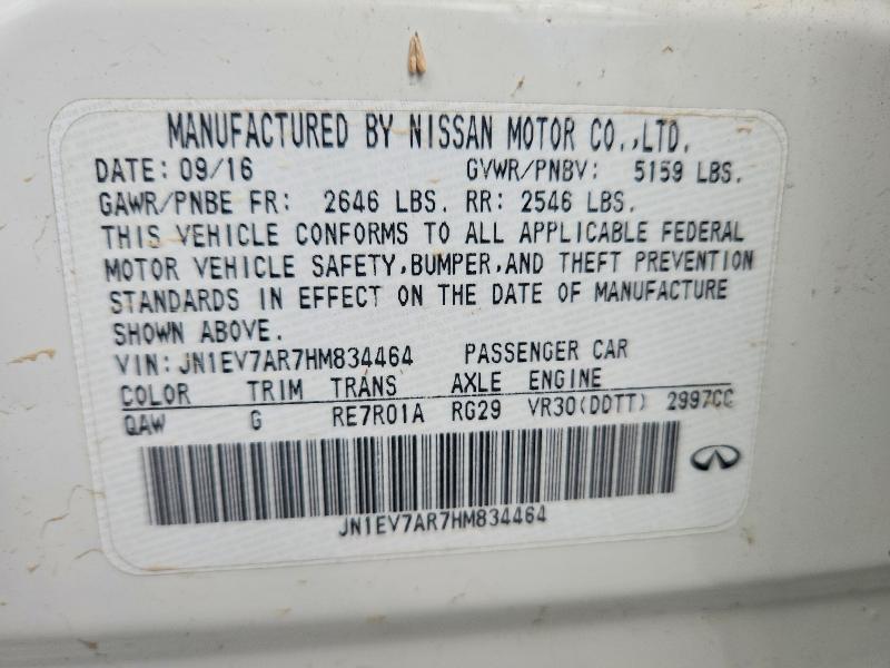 Продажа на аукционе авто 2017 Infiniti Q50, vin: JN1EV7AR7HM834464, номер лота: 57519086