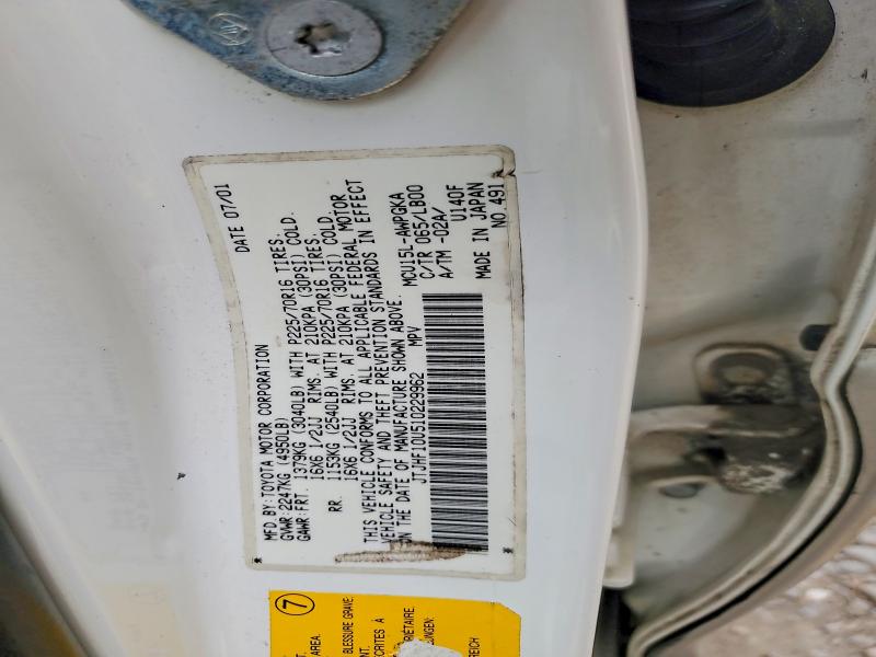 55821456 :رقم المزاد ، JTJHF10U510229962 vin ، 2001 Lexus Rx مزاد بيع