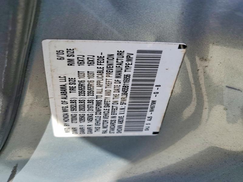 Aukcja sprzedaży 2005 Honda Odyssey, vin: 5FNRL38455B116956, numer aukcji: 57500756