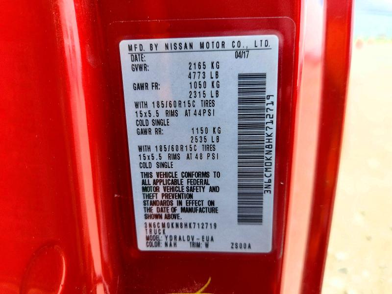 Aukcja sprzedaży 2017 Nissan Nv200, vin: 3N6CM0KN8HK712719, numer aukcji: 57514016