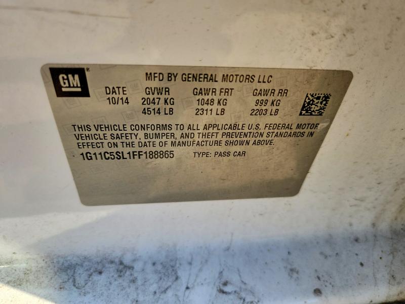 56836036 :رقم المزاد ، 1G11C5SL1FF188865 vin ، 2015 Chevrolet Malibu مزاد بيع