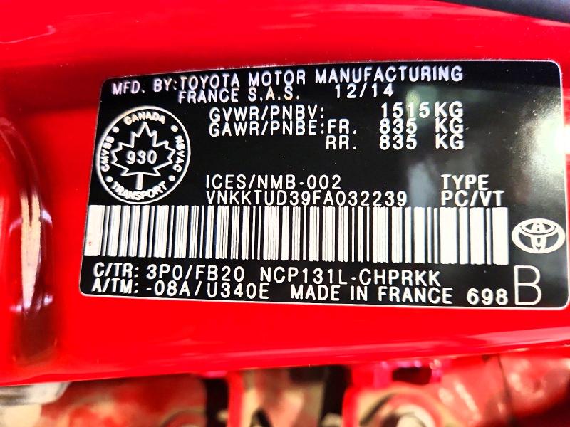 2015 Toyota Yaris მანქანა იყიდება აუქციონზე, vin: VNKKTUD39FA032239, აუქციონის ნომერი: 56356516