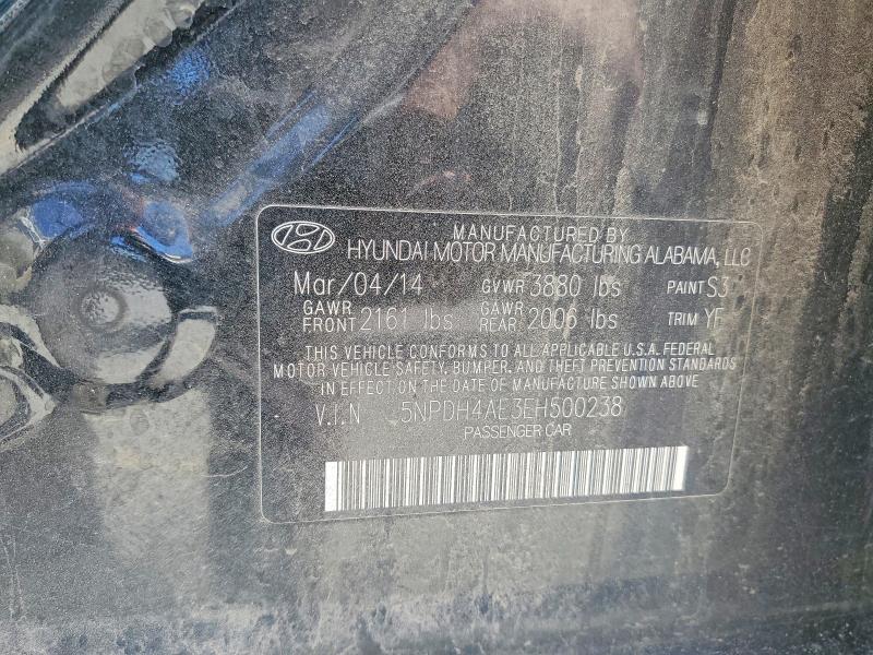 Продажа на аукционе авто 2014 Hyundai Elantra, vin: 5NPDH4AE3EH500238, номер лота: 56965536