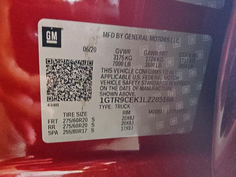 Продажа на аукционе авто 2020 Gmc Sierra, vin: 1GTR9CEK1LZ285168, номер лота: 57162966