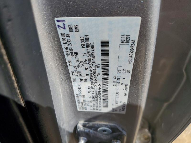 2016 Ford Escape მანქანა იყიდება აუქციონზე, vin: 1FMCU9GX7GUB92427, აუქციონის ნომერი: 58227376