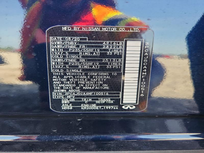2021 Infiniti Qx50 მანქანა იყიდება აუქციონზე, vin: 3PCAJ5CA4MF100516, აუქციონის ნომერი: 85962625
