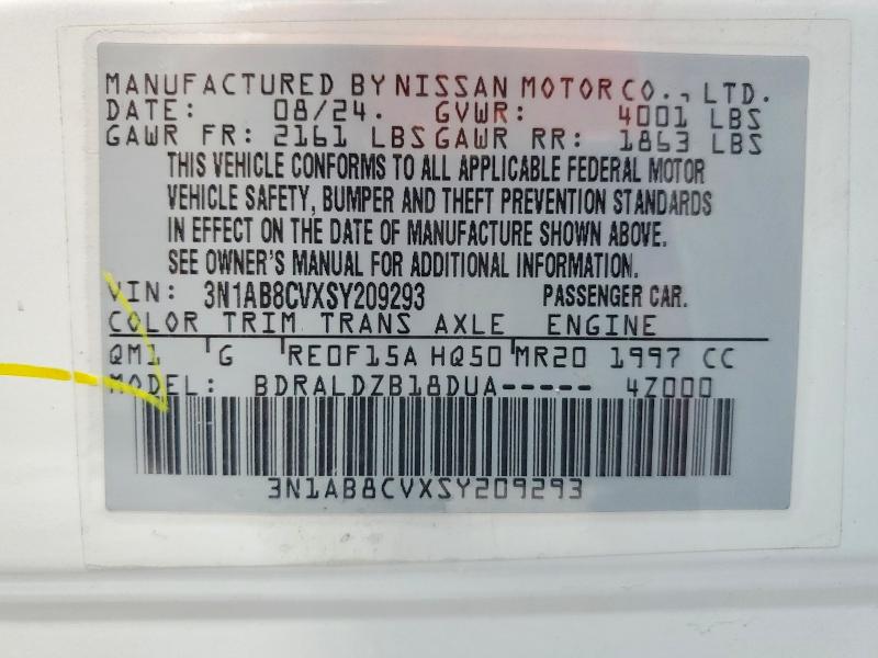 56082606 :رقم المزاد ، 3N1AB8CVXSY209293 vin ، 2025 Nissan Sentra مزاد بيع