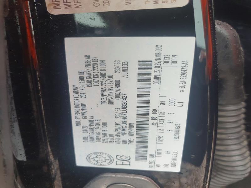 Продажа на аукционе авто 2020 Ford Escape, vin: 1FMCU9H67LUB26427, номер лота: 56113646