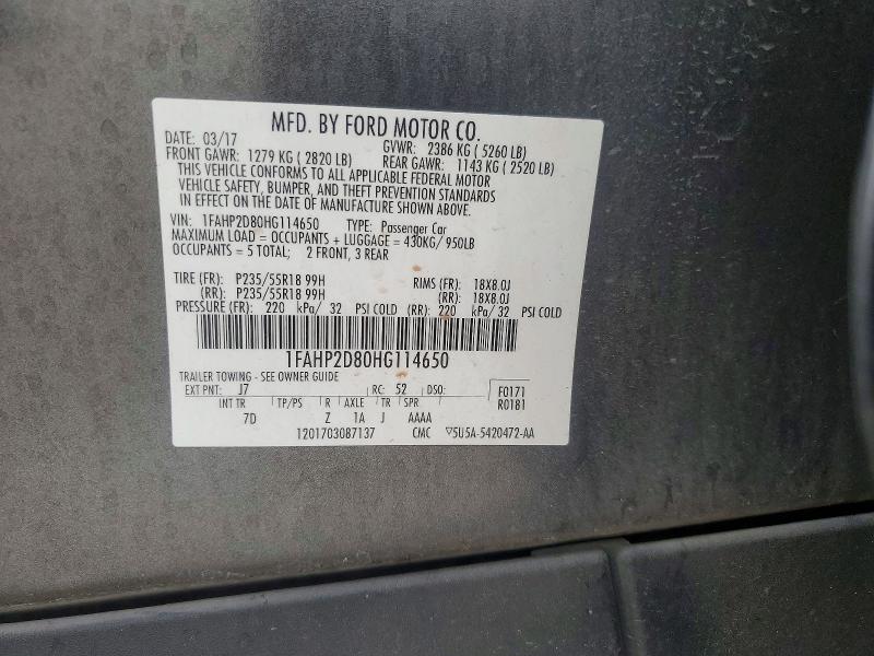 Продаж на аукціоні авто 2017 Ford Taurus, vin: 1FAHP2D80HG114650, номер лоту: 55384016