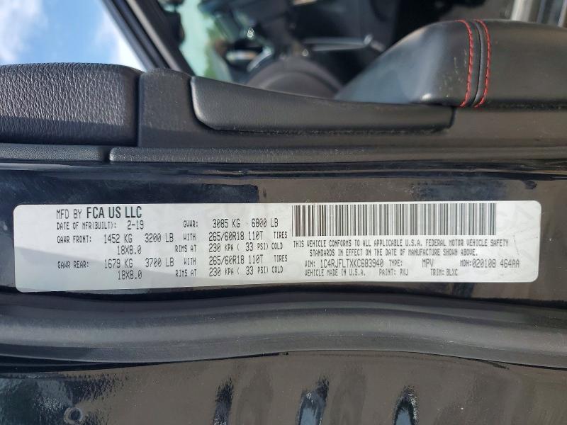 58945916 :رقم المزاد ، 1C4RJFLTXKC683940 vin ، 2019 Jeep Grand Cherokee مزاد بيع
