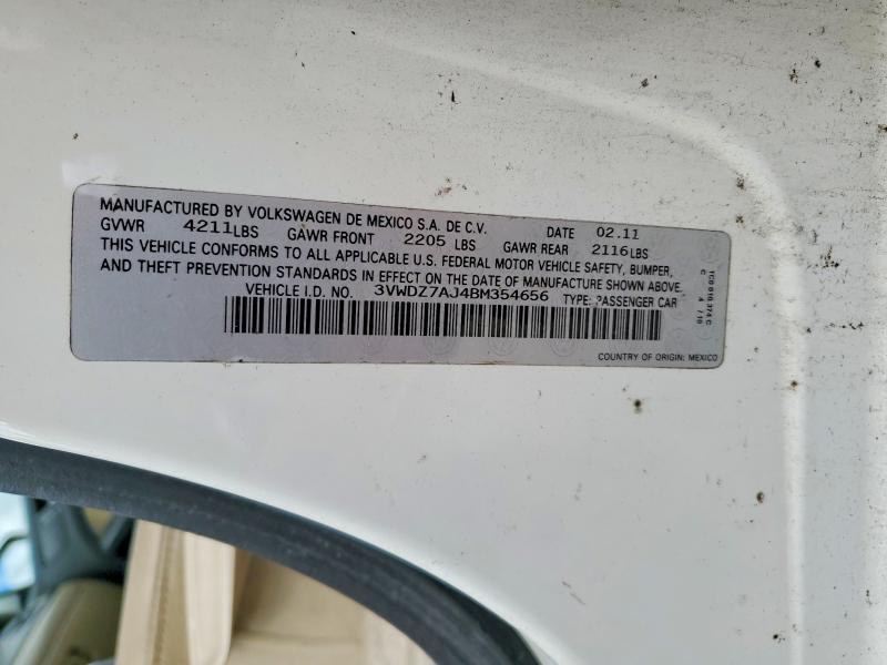 Продажа на аукционе авто 2011 Volkswagen Jetta, vin: 3VWDZ7AJ4BM354656, номер лота: 57346646