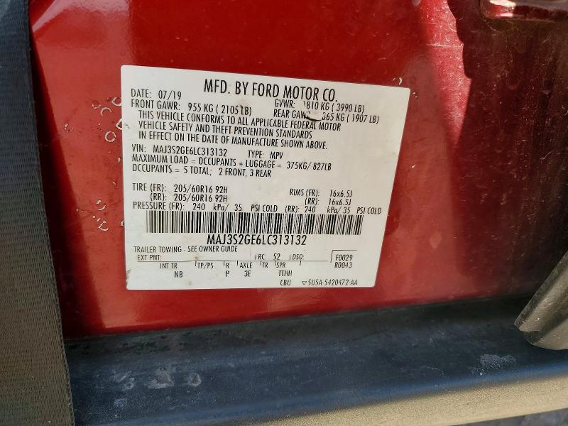Продаж на аукціоні авто 2020 Ford Ecosport, vin: MAJ3S2GE6LC313132, номер лоту: 58309256