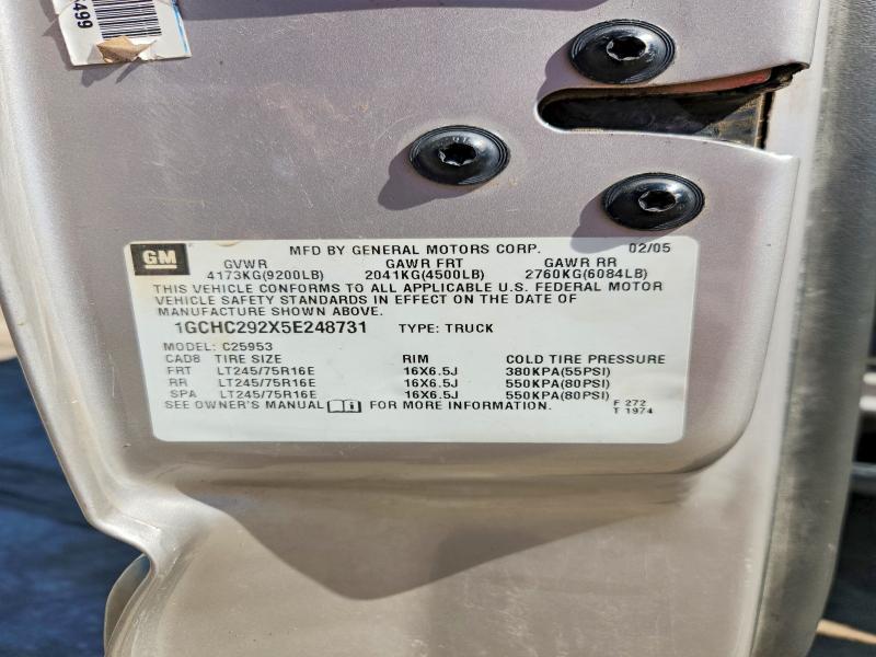 56517736 :رقم المزاد ، 1GCHC292X5E248731 vin ، 2005 Chevrolet Silverado مزاد بيع