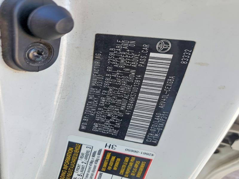 57327546 :رقم المزاد ، 4T1BB46K57U013814 vin ، 2007 Toyota Camry مزاد بيع