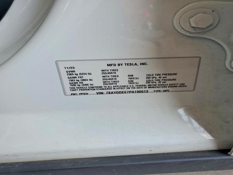 Aukcja sprzedaży 2023 Tesla Model Y, vin: 7SAYGDEE7PA190613, numer aukcji: 58203636