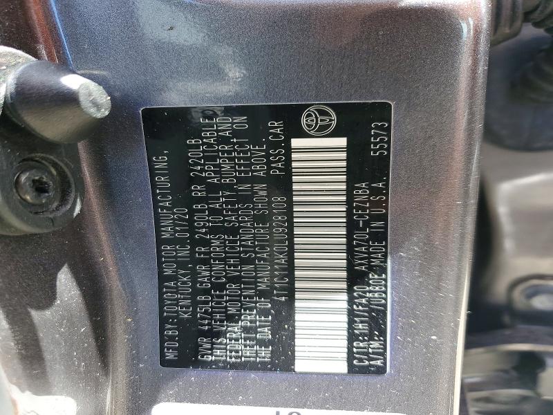 Продаж на аукціоні авто 2020 Toyota Camry, vin: 4T1C11AK0LU928108, номер лоту: 57936966