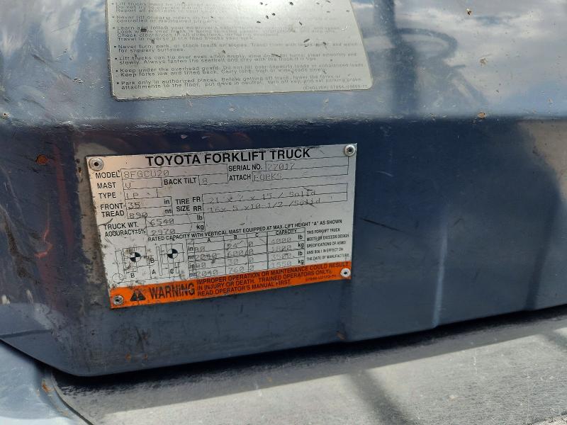 2016 Toyota 8fgcu20 მანქანა იყიდება აუქციონზე, vin: 77017, აუქციონის ნომერი: 58573266