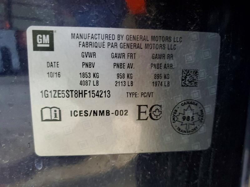 2017 Chevrolet Malibu მანქანა იყიდება აუქციონზე, vin: 1G1ZE5ST8HF154213, აუქციონის ნომერი: 58708316