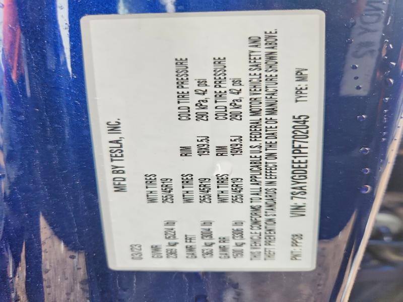 Aukcja sprzedaży 2023 Tesla Model Y, vin: 7SAYGDEE1PF702045, numer aukcji: 57630416