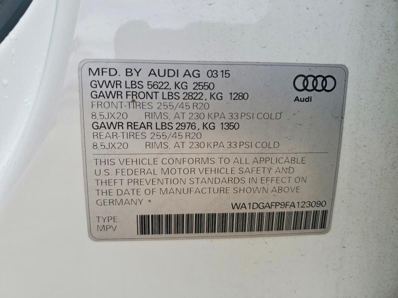 Aukcja sprzedaży 2015 Audi Q5, vin: WA1DGAFP9FA123090, numer aukcji: 57330516