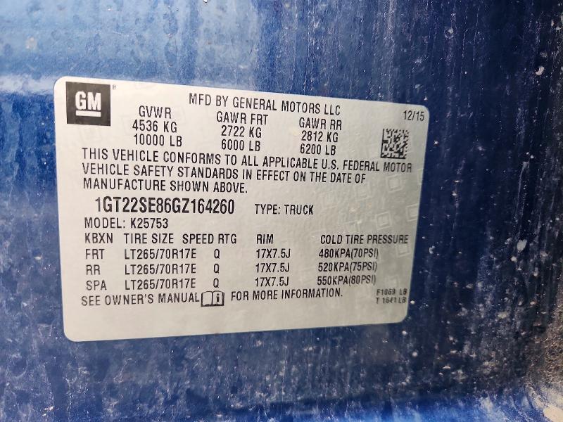 58441226 :رقم المزاد ، 1GT22SE86GZ164260 vin ، 2016 Gmc Sierra مزاد بيع