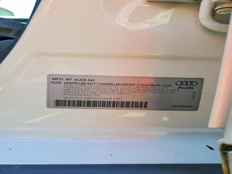58312286 :رقم المزاد ، WAUGL78E95A544140 vin ، 2005 Audi New S4 مزاد بيع