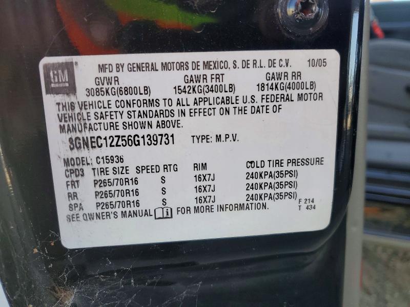 57161106 :رقم المزاد ، 3GNEC12Z56G139731 vin ، 2006 Chevrolet Avalanche مزاد بيع